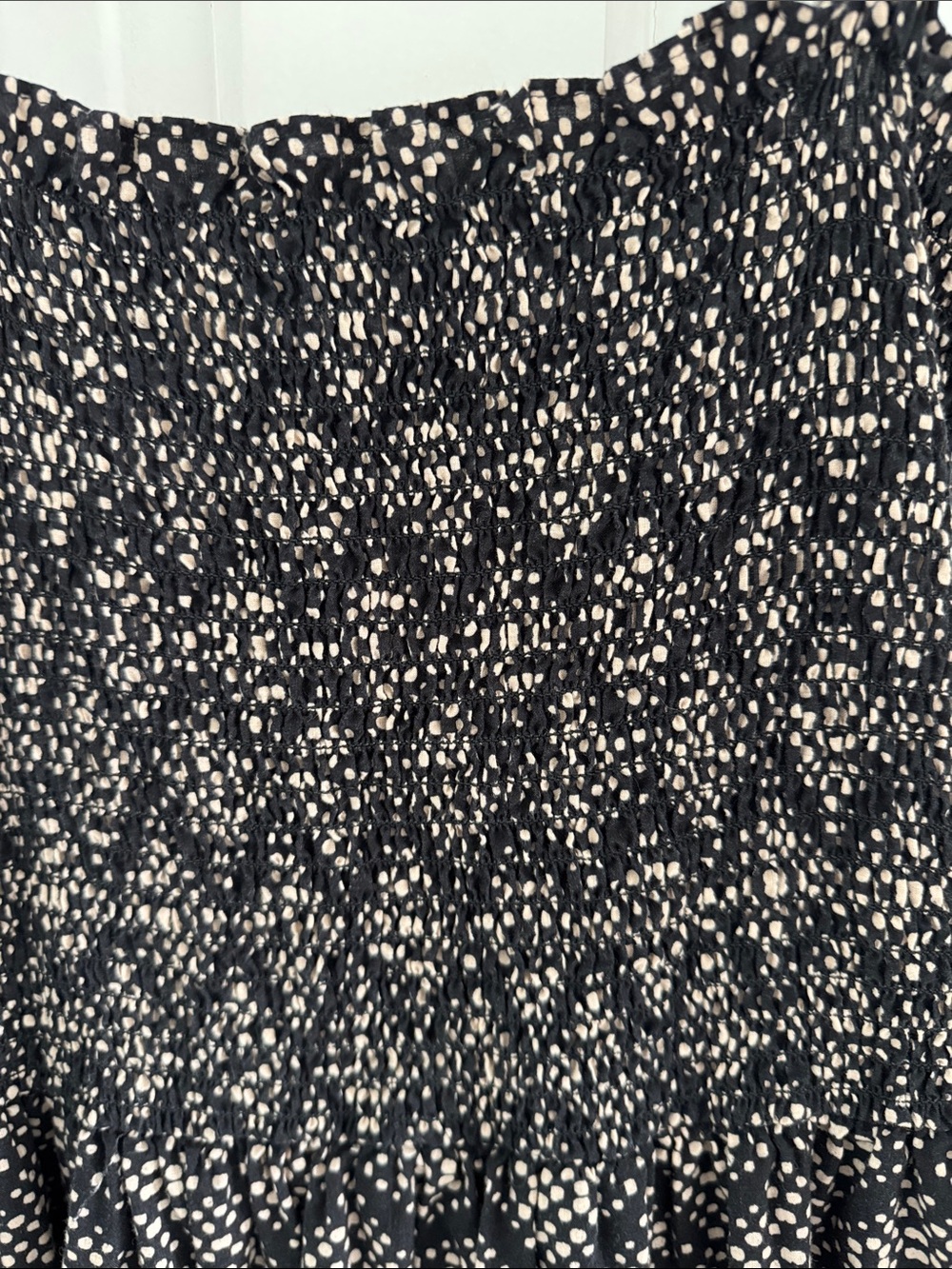 Michael Stars Alejandra Black and Cream Geometric Smocked Maxi Dress pockets M - Picture 4 of 5